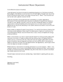 Letter to Parents for Students Wishing to Drop Out of Band