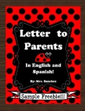 Letter to Parents in Spanish and English