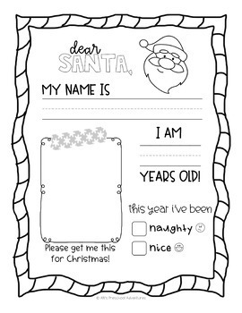 Letter to Santa by Alli's Preschool Adventures | TPT