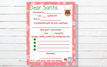 Letter to Santa by Homeschoolify | TPT