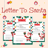 Letter to Santa: A Printable Activity for Kindergarten Students