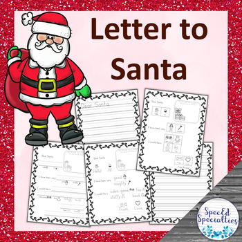 Letter to Santa Christmas Differentiated Writing for Special Education