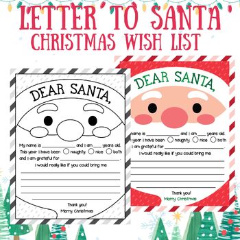 Letter to Santa | Christmas Wish List by PRINTABLESFORYOUYOU | TPT