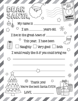 Letter to Santa | Christmas Wish List by Knowledge and Teaching ToolBox
