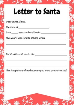 Letter to Santa Christmas template by Rebecca V | TPT