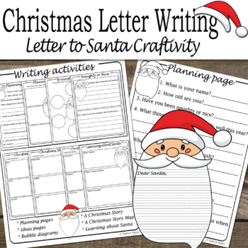 Preview of Letter to Santa Craft | Christmas Writing Craft | Santa Letter Writing
