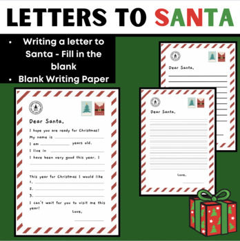 Letter to Santa- Fill in the Blank Activity by 1st Grade Leaders