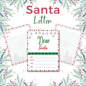Preview of Letter to Santa | Kids Christmas Wish List | Dear Santa Wish List |