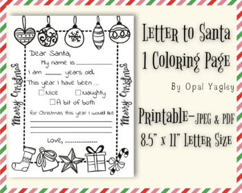 letter to santa printable coloring page 1 design pdf jpg by opalyagley