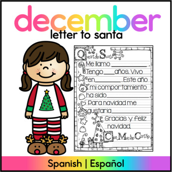 Melodrama orden vulgar Letter to Santa Spanish - Carta para Santa by The Bilingual Rainbow