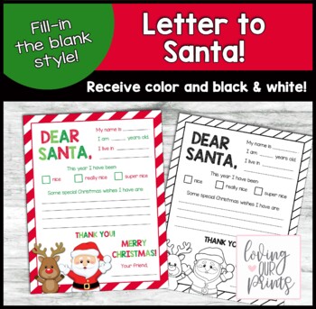 Letter to Santa, Santa Letter, Letters to Santa, Letter to Santa Template
