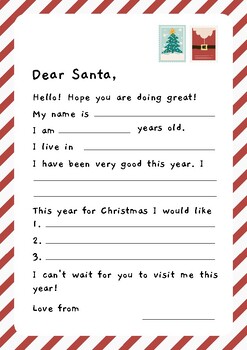 Letter to Santa - Sparkling Christmas Letter to Santa Templates for ...