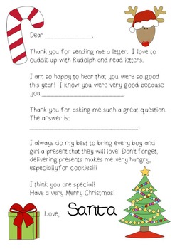 Christmas; Letter To Santa Template By All Things Preschool 