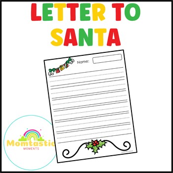 Letter to Santa Template | Christmas Activity by Momtastic Moments