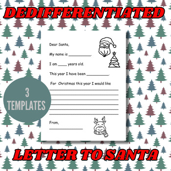 Preview of Letter to Santa Template DIFFERENTIATED