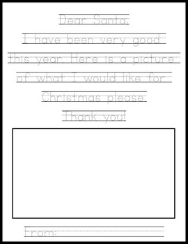 Preview of Letter to Santa (Tracing)