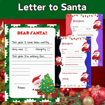 Letter to Santa Writing Paper | Santa Letter | Dear Santa printable