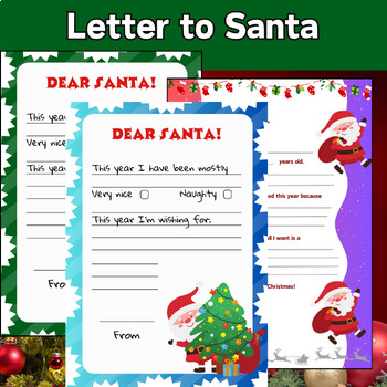 Letter to Santa Writing Paper | Santa Letter | Dear Santa printable