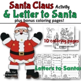 Letter to Santa and Santa Activity Christmas Coloring Pages