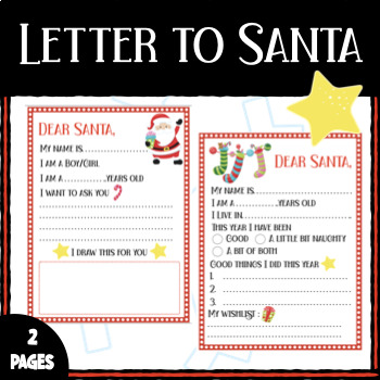 Letter to Santa template for kindergarten by NNPP Studio | TPT