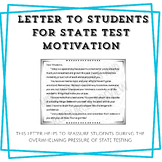 Letter to Students for State Test Motivation/Reassurance
