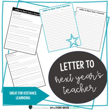 Preview of Letter to Your Next Year's Teacher - End of the Year Distance Learning Activity