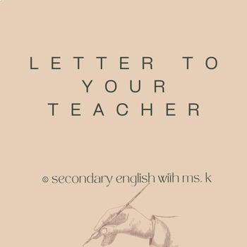 Preview of Letter to Your Teacher