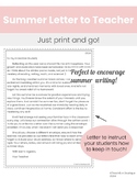 Letter to Your Teacher: End of Year/Summer Activity