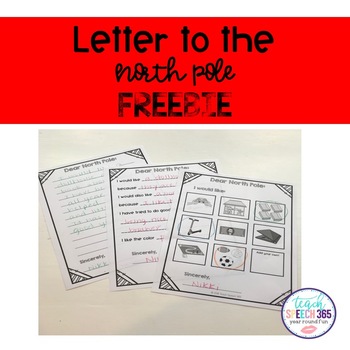 Letter to the North Pole Freebie by Teach Speech 365 | TpT