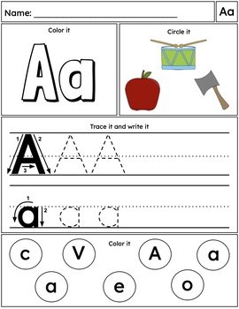 Letter writing A-Z, Alphabetical order Phonics Centers Homework worksheets