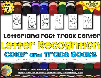 Preview of Letterland Alphabet Recognition Trace and Color for Fast Tract or Centers