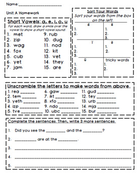 second grade spelling homework