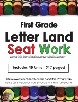 Preview of Letterland Seat Work For First Grade Units 1 - 45