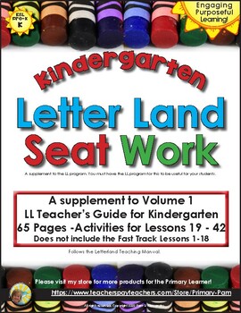 Preview of Letterland Seat Work For Kindergarten Lessons 19-42 (RF.K/3.a)