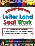Letterland Seat Work For Kindergarten Lessons 19-42 (RF.K/3.a)