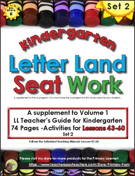 Preview of Letterland Seat Work Set 2 For Kindergarten Lessons 43-60 (RF.K/3.a)