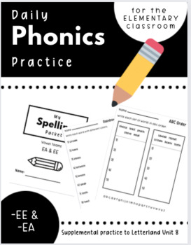 Preview of Vowel Team EE & EA: Spelling Worksheets (LL Unit 9)