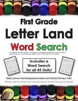 Preview of Letterland Word Search For First Grade Units 1 - 45