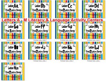 Preview of Letters A TO M  Language & Literacy Activity Center BUNDLE