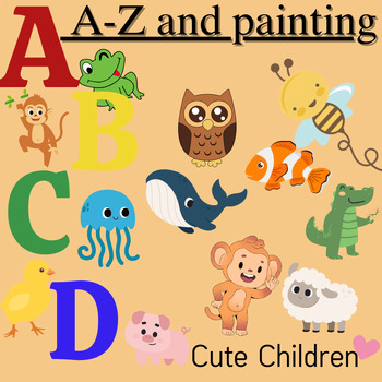 Preview of Letters A-Z painting  School cuties  alphabet clipart.