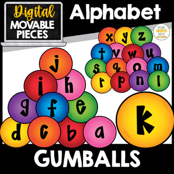 Preview of Letters Alphabet Clipart Bubble Gum Ball Moveable Images Digital Stickers