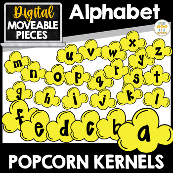 Preview of Letters Alphabet Clipart Popcorn Kernel Digital Stickers Moveable Images