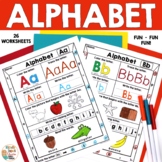 Alphabet Letter Tracing - Beginning Sounds - Letter Recognition  Worksheets