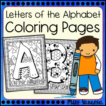 Letters And Numbers Coloring Pages by Miss Vanessa | TpT