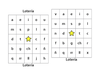 Preview of Letters BINGO for Spanish letter sounds