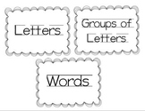 Letters, Groups of Letters, and Word Sort