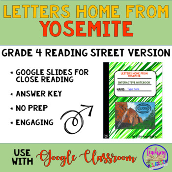 Preview of Letters Home from Yosemite Digital Interactive Notebook- 4th Gr. Reading Street