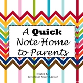 A Quick Note Home to Parents