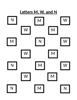 Preview of Letters M, N, W Specialized Instruction