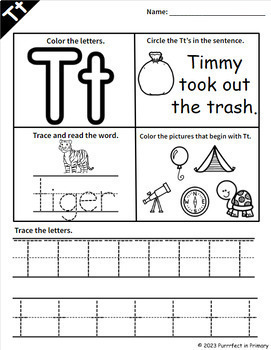 Letters M and T Worksheet Activities | FREEBIE by Purrrfect in Primary